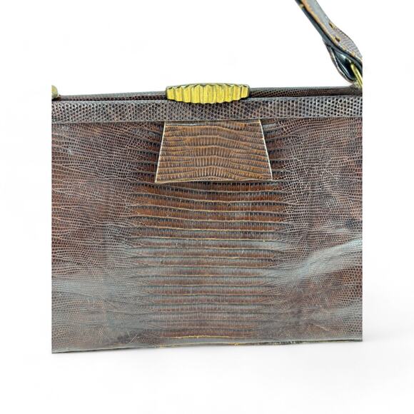 Vintage 1950s Lesco Genuine Alligator Leather Handbag - Picture 8 of 16